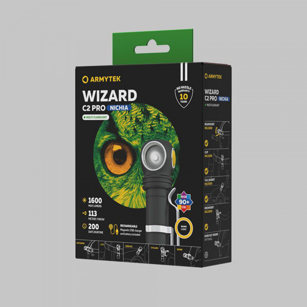 Фонарь Armytek Wizard C2 Pro Nichia Magnet USB Warm