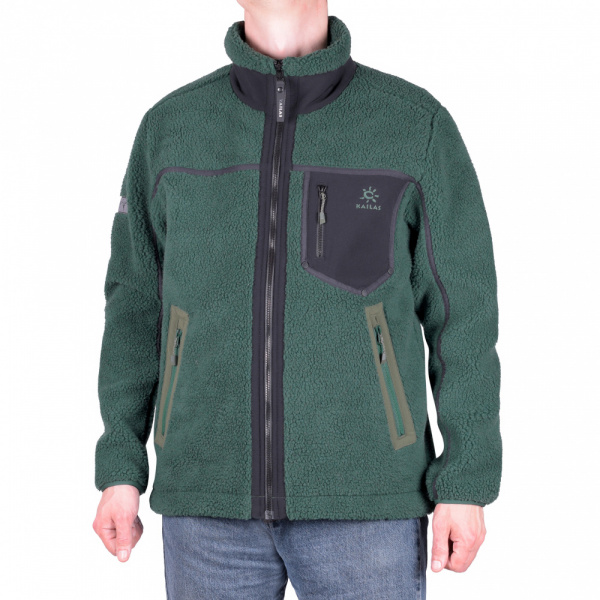 Kailas куртка флисовая Berber Fleece Jacket Unisex KG2242102 (L, Темно-зеленый/Черный, 11451)