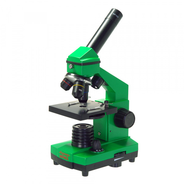 Микроскоп Микромед школьный Эврика 40х-400х в кейсе (лайм)