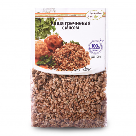 Каша гречневая с мясом 100 г (Здоровая Еда) Каша гречневая с мясом 100 г (Здоровая Еда)