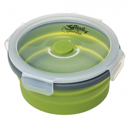 Контейнер Tramp складной  с крышкой-защелкой (оливковый, 550мл) TRC-088 Контейнер Tramp складной  с крышкой-защелкой (оливковый, 550мл) TRC-088