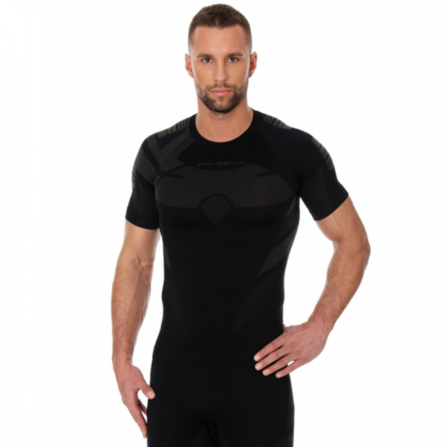 Термобелье мужское Brubeck футболка с коротким рукавом DRY черно-графитовый  L