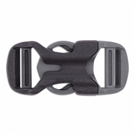 Пряжка фастекс 15мм 1-30179/1-30197(2 части) две регулировки(Duraflex) серый/черный