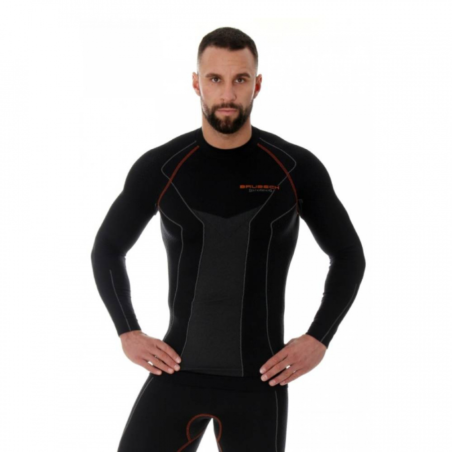 Термобелье мужское Brubeck футболка длинный рукав THERMO PROTECT черный M