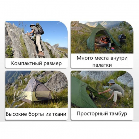 Палатка Naturehike Cloud up 1 20D NH18T010-T с футпринтом