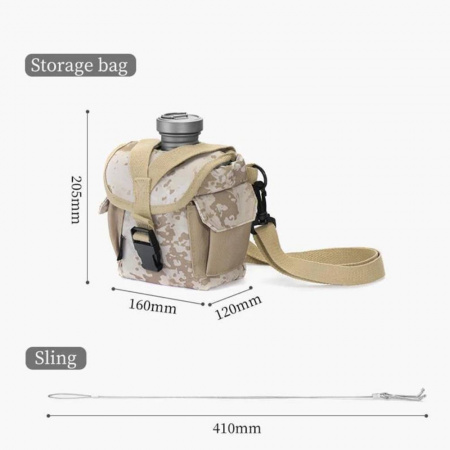 Набор титановой посуды Naturehike NH21CJ004 (фляга, котелок, миска с крышкой)