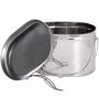 Котелок низкий нержавеющий, крышка с ручками. (Роза ветров)