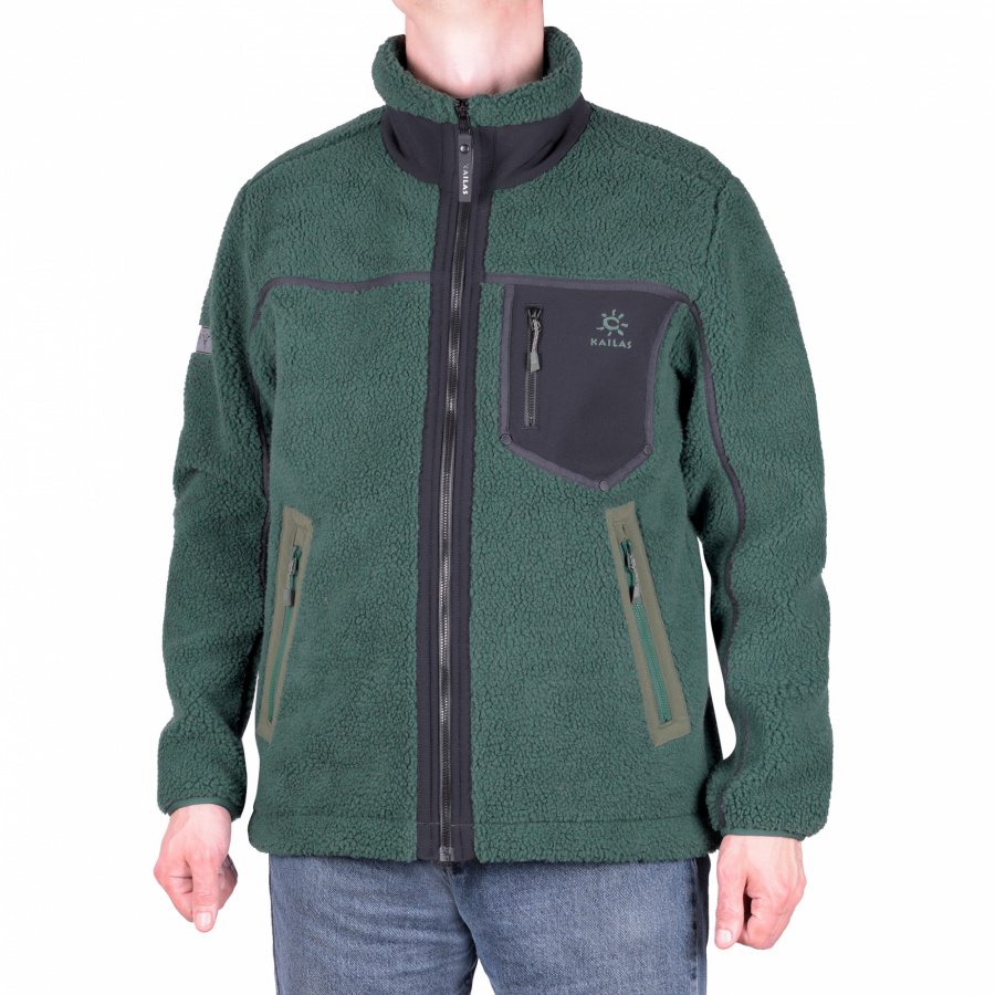 Kailas куртка флисовая Berber Fleece Jacket Unisex KG2242102 (XL, Темно-зеленый/Черный, 11451)