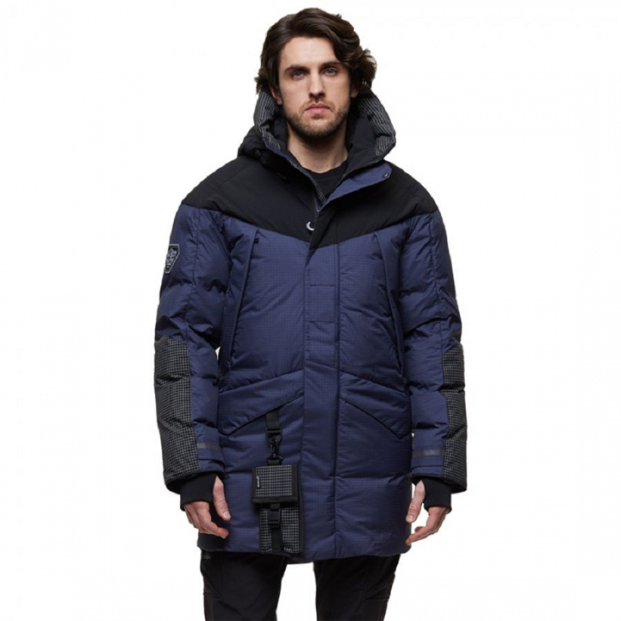 Куртка пуховая BASK Signal деним/черная 46