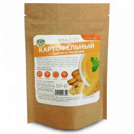 Organic Food Крем-суп картофельный с сыром и гренками, 50 гр
