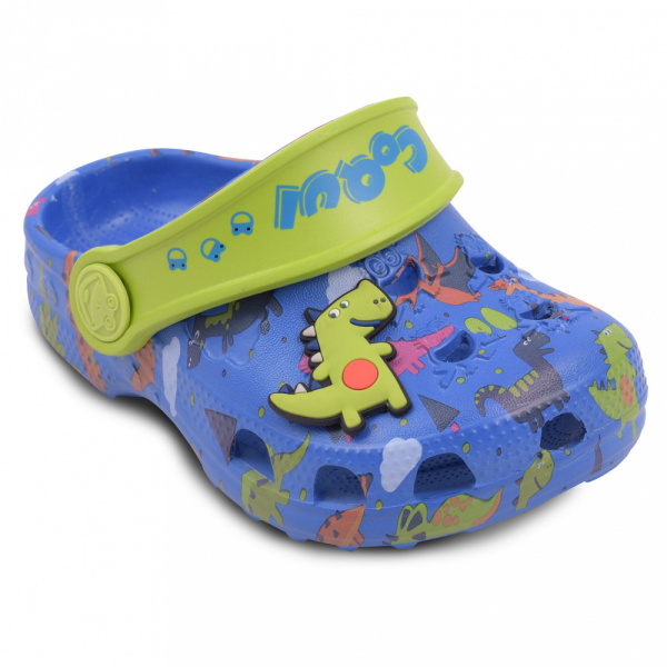 Сабо COQUI 8701 синий-зеленый, Royal Lime dino-amulet, 20-21