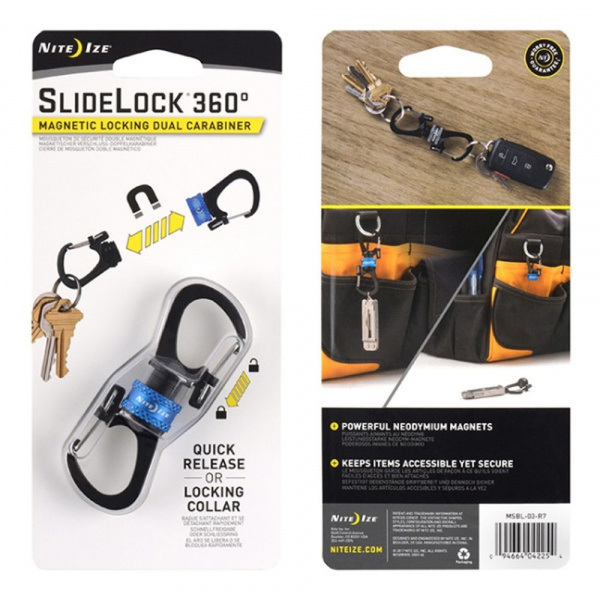 Карабин с блокировкой NiteIze SlideLock 360 магнитный замок