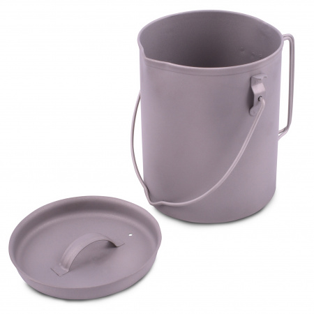 Котелок-чайник-кружка круглая (титан) 1,2л (Роза ветров)