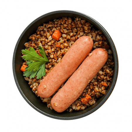 Готовая еда гречка с сосиками 7 верст, 300 г.