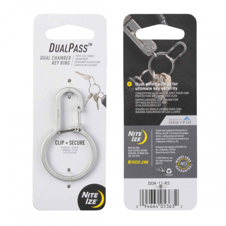 Брелок для ключей NiteIze DUALPASS KEY RING STAINLESS