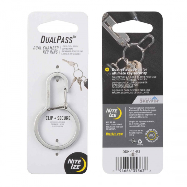 Брелок для ключей NiteIze DUALPASS KEY RING STAINLESS