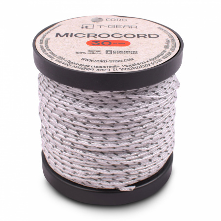 Микрокорд T-Gear x CORD nylon катушка 30м световозвращающий (White)