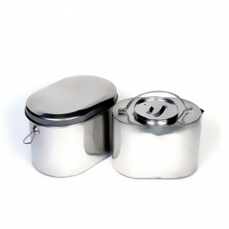 Набор охотника: котелок 4,5л, чайник 3,3л нерж. (Роза ветров)