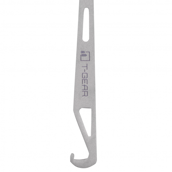 Ловилка с крючком титановая T-Gear Titanium Hooked Spork Polished