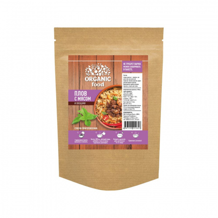 Organic Food Рис с овощами и мясом (ПЛОВ), 60 гр