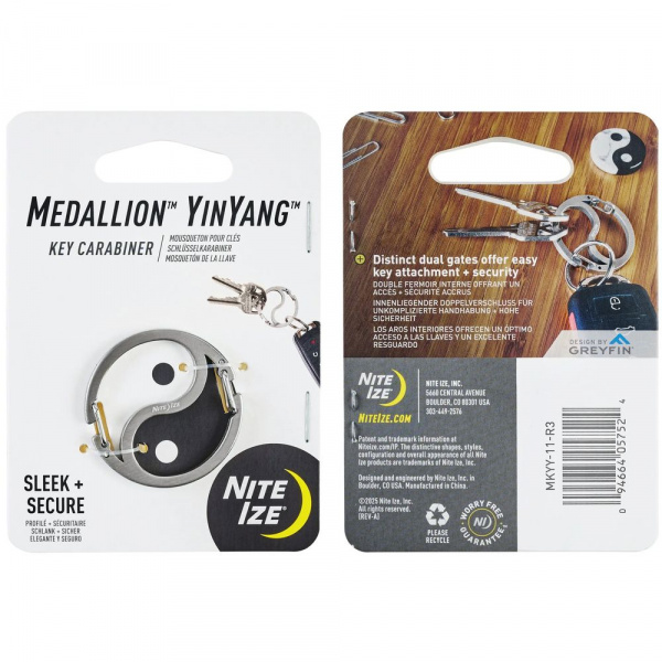 Брелок для ключей NiteIze Medallion YinYang Key Carabiner