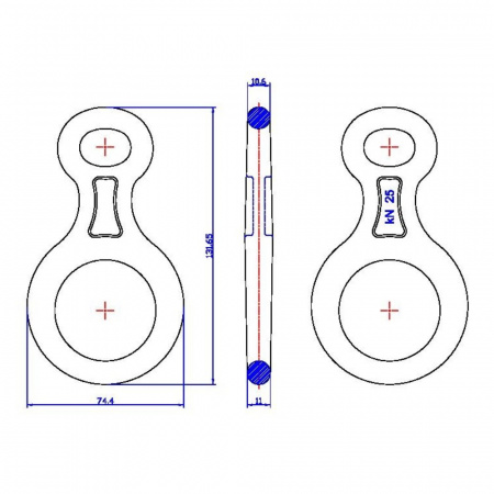 Вертикаль Восьмерка классическая малая S 2500 кг (дюралевая)