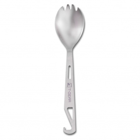 Ловилка с крючком титановая T-Gear Titanium Hooked Spork Polished