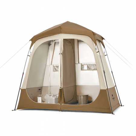 Палатка-душ двойная Naturehike Wet and dry separation shower tent NH22ZP006 коричневая