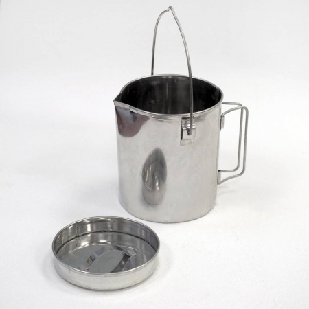 Котелок-чайник-кружка круглая (нерж.) 1,2л (Роза ветров)