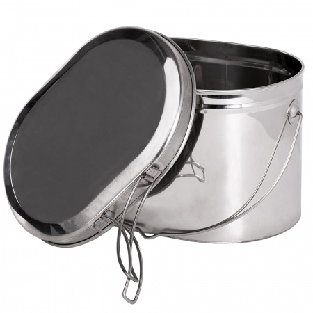 Котелок низкий нержавеющий, крышка с ручками. (Роза ветров)