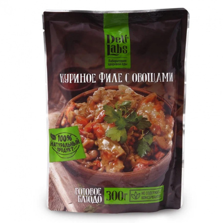 Готовое блюдо Куриное филе с овощами пакет 300 г DeliLabs