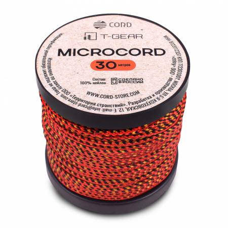 Микрокорд T-Gear x CORD nylon катушка 30м (Orange-Gold)