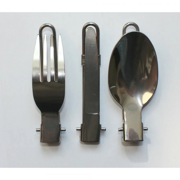 Набор столовых приборов (ложка, вилка, нож), нерж.сталь, в чехле, (ДК-580), «Дружба»