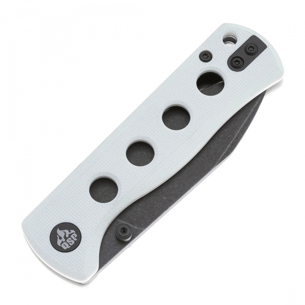 QS150-G2 Canary folder - нож складной, рук-ть, белый G10, черн. клинок 14C28N