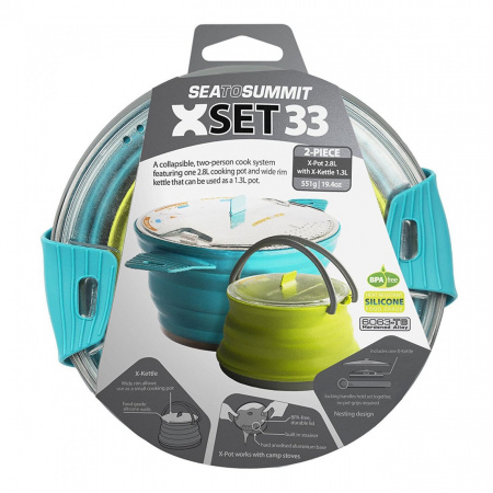 Sea to Summit набор складной посуды X-Set 33(кастрюля X-Pot 2.8l, чайник X-Pot Kettle 1.3l)