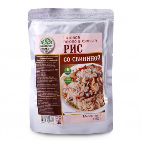 Готовое блюдо Каша рисовая со свининой 250 г. (Кронидов)