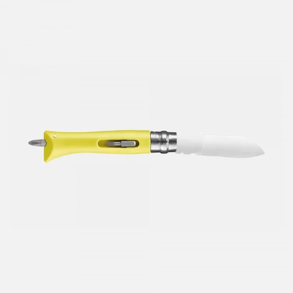 Нож с отверткой Opinel Bricolage 9VRI (пластик/нерж.) желтый