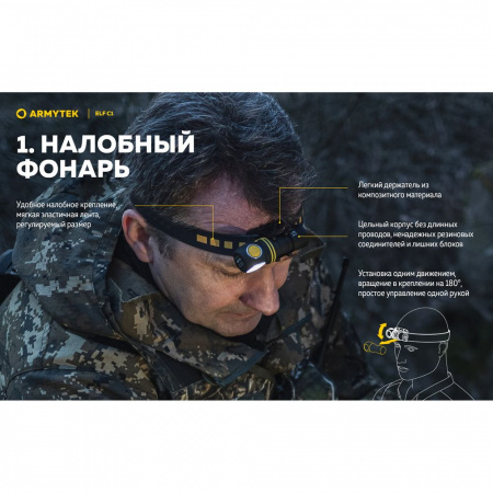 Фонарь Armytek Elf C1 USB-C Теплый