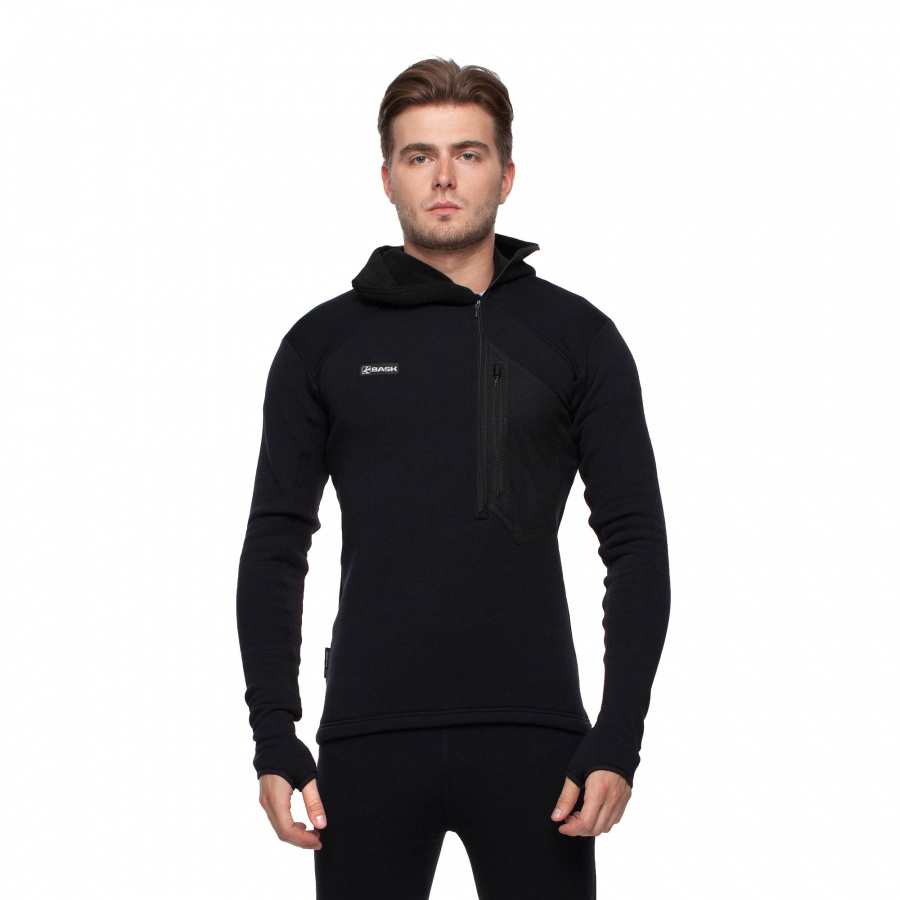 Термобелье фуфайка BASK PS Explorer Hood V2 черная 48