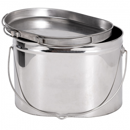 Котелок низкий нержавеющий, крышка с ручками. (Роза ветров)