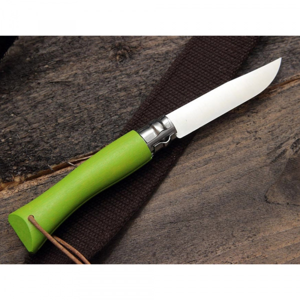 Нож Opinel №7 Trekking нержавеющая сталь, кожаный темляк, анисовый