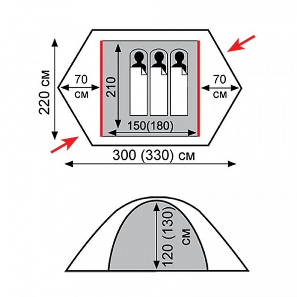 Палатка Tramp Rock 3 (V2) TRT-28