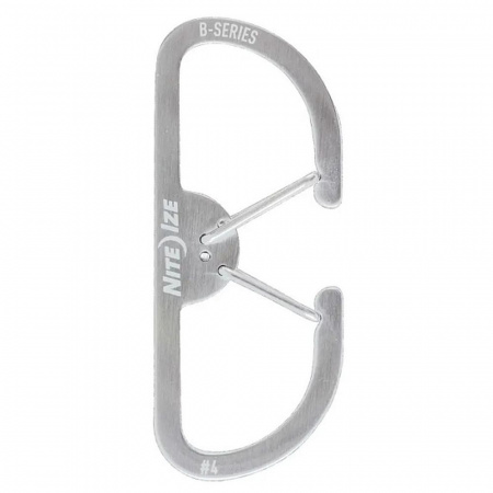 Карабин металлический NiteIze B-Series Dual Carabiner, размер 4, стальной
