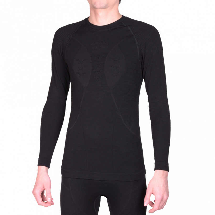 Термобелье мужское лонгслив X-Bionic Apani 4.0 Merino Shirt Round Neck LG SL Black S
