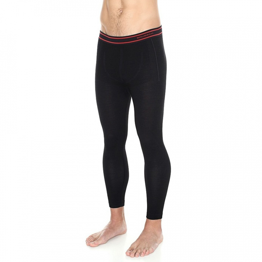 Термобелье мужское Brubeck кальсоны шерсть мериноса ACTIVE WOOL черные M