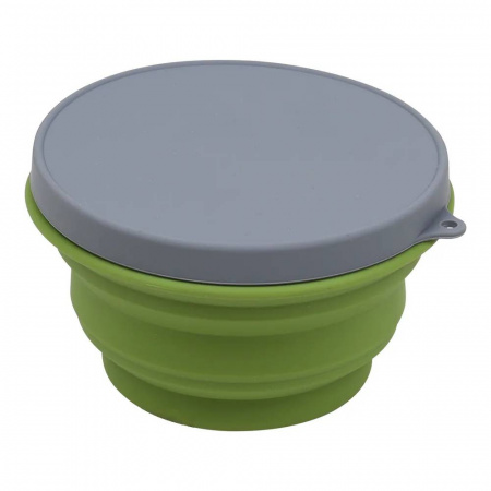 Миска силиконовая с крышкой оливковая 1000 мл. Track