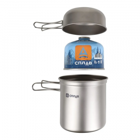 Набор титановой посуды Сплав 1 кастрюля, 1 кружка (1200+400)