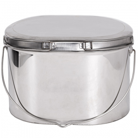 Котелок низкий нержавеющий, крышка с ручками. (Роза ветров)