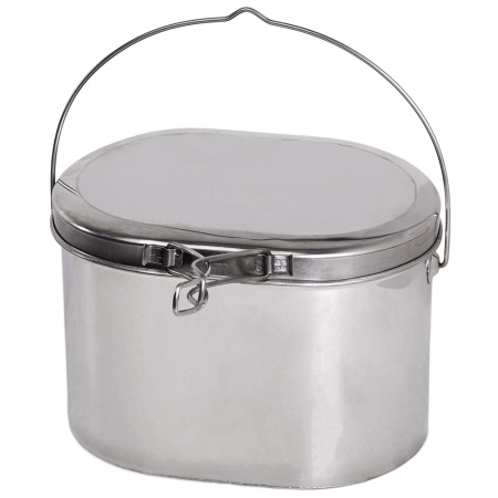 Котелок низкий нержавеющий, крышка с ручками. (Роза ветров)