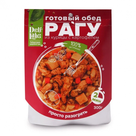 Готовое блюдо Рагу из курицы с картофелем пакет 300 г DeliLabs